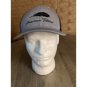 American Fetcher Hat‎ Mesh SnapBack Cap Gray & Black Outdoors Feather One Size